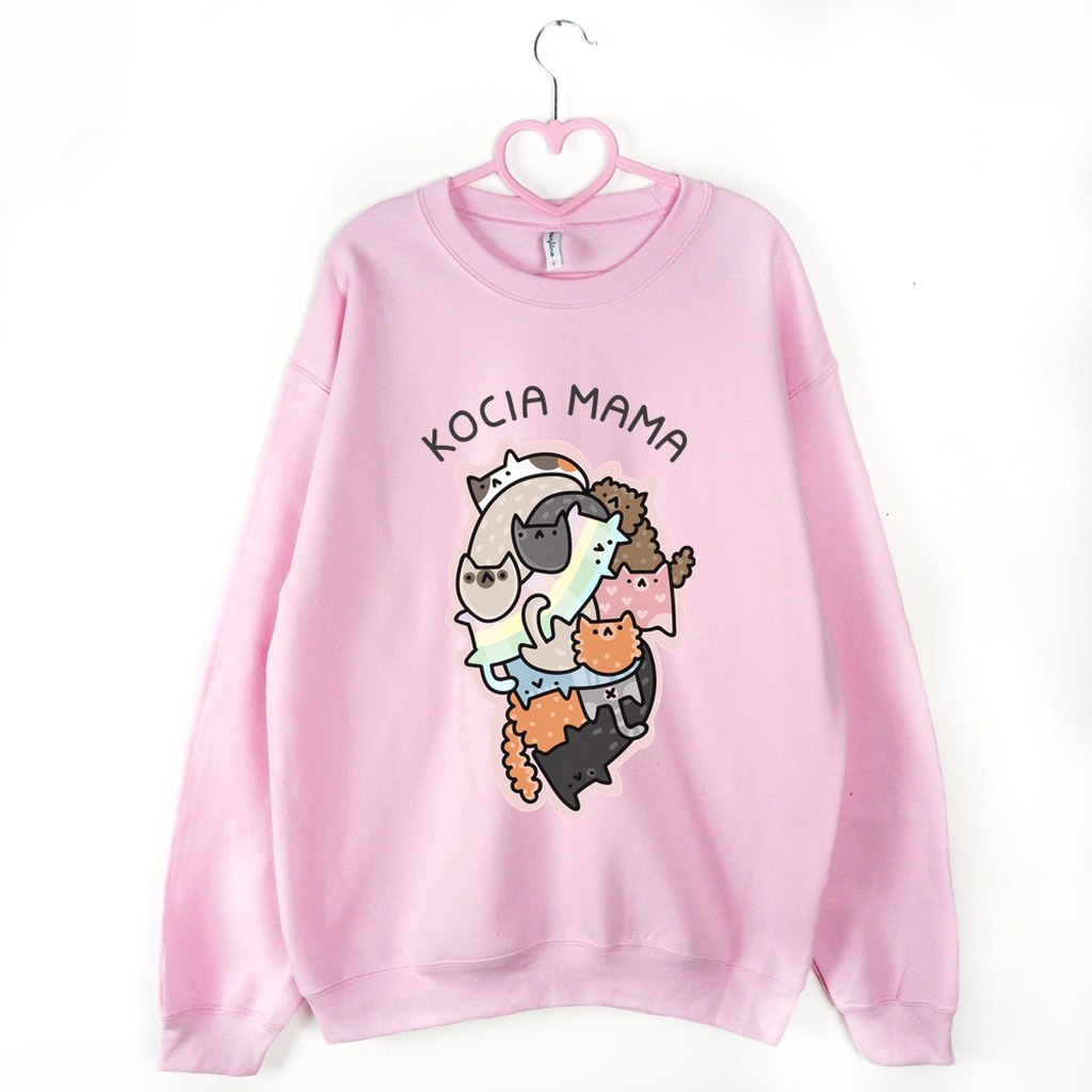 bluza różowa kocia mama