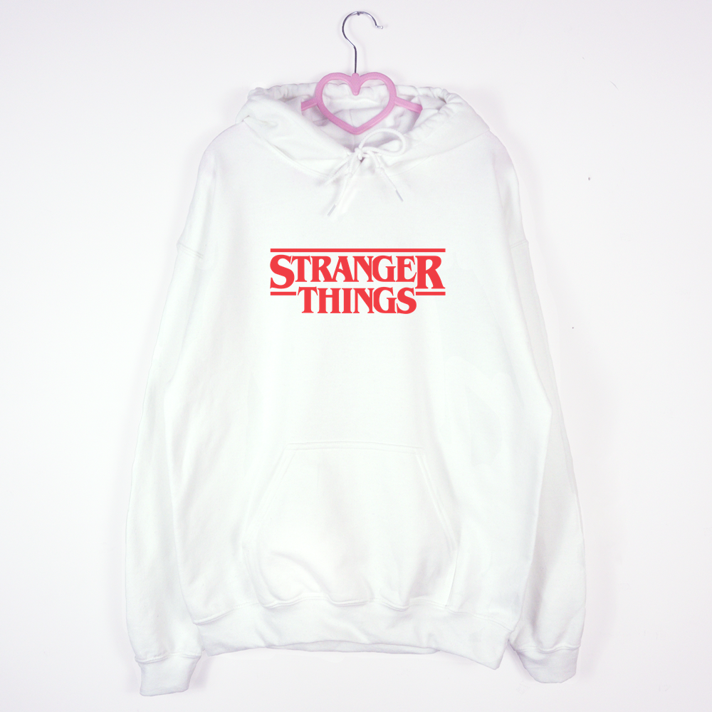 bluza biała z kapturem Stranger Things
