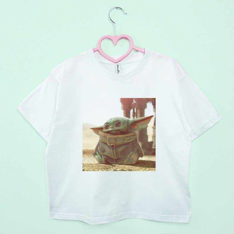 T-shirt Baby Yoda - biały