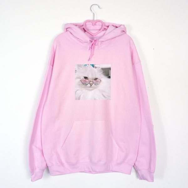 bluza różowa z kapturem celebrity cat