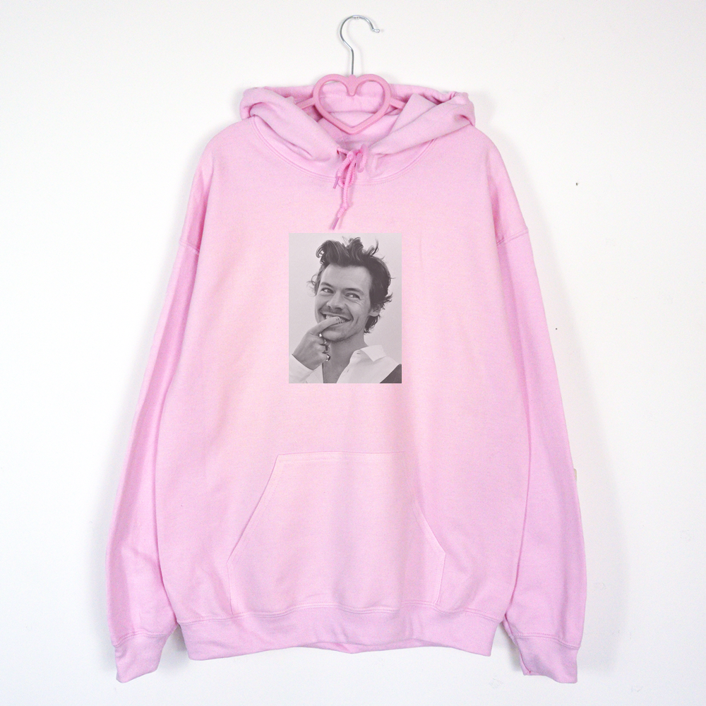 bluza różowa z kapturem Harry Styles smile