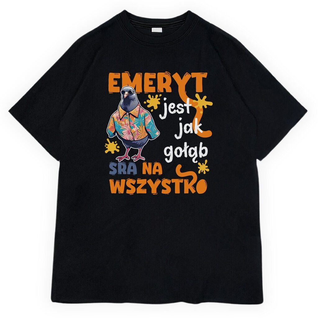 czary t-shirt przód emeryt jak gołąb