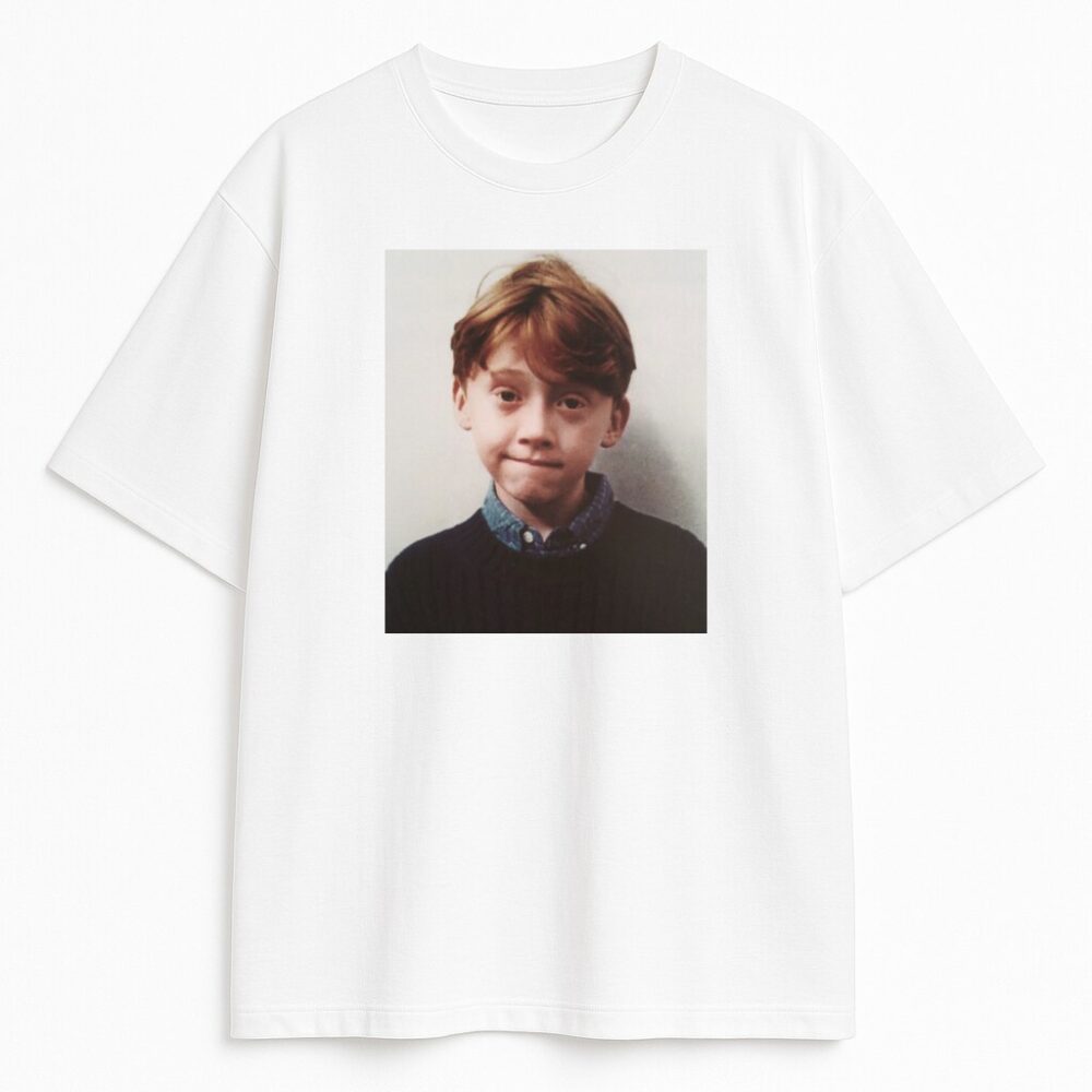 Biała koszulka z portretem młodego Rona Weasleya – T-shirt Harry Potter Little Ron Weasley