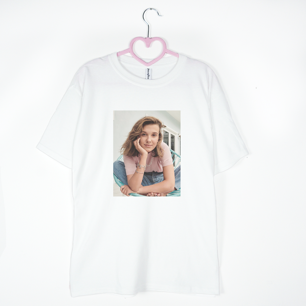 biała koszulka Millie Bobby Brown Cute