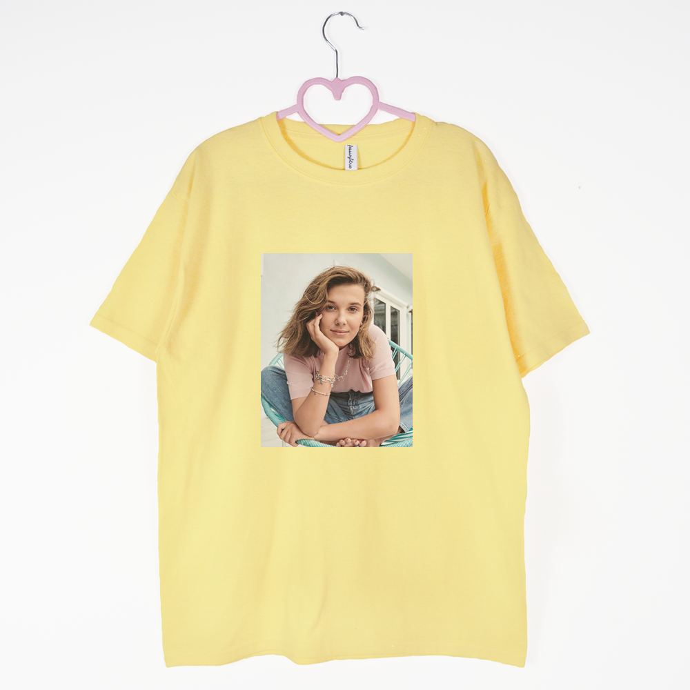 brzoskwiniowa koszulka Millie Bobby Brown Cute