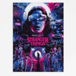 Plakat Stranger Things Dark – eksplozja synthwave'owego klimatu