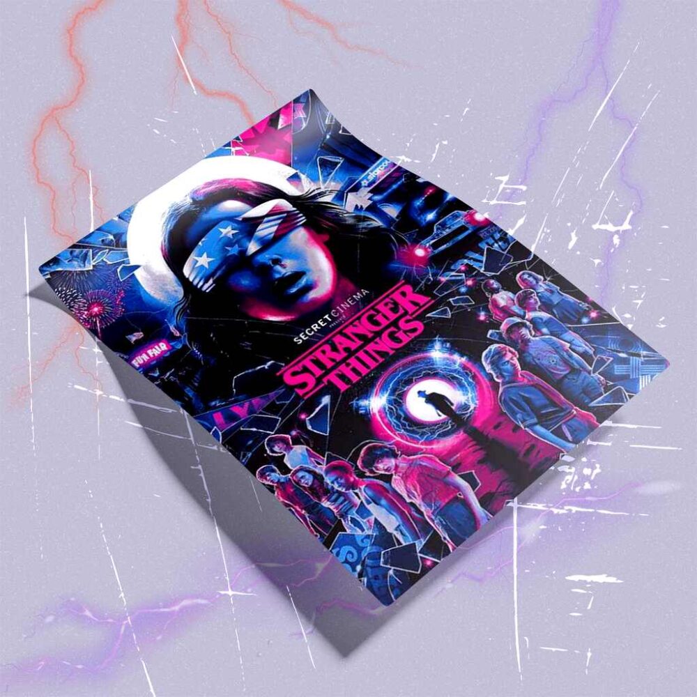 Poster Stranger Things Dark – neonowy horror z lat 80.
