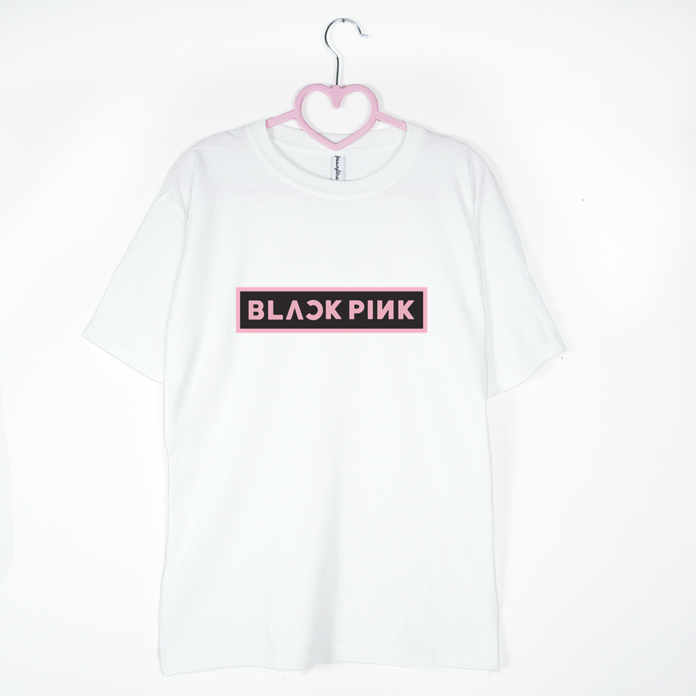 koszulka biała blackpink logo