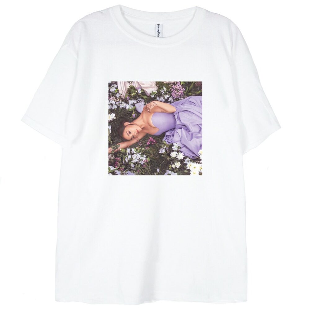biała koszulka ariana grande lavender