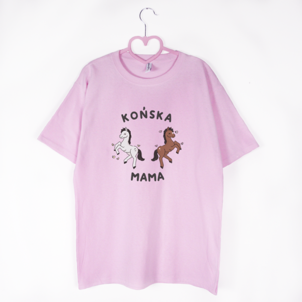 koszulka różowa końska mama
