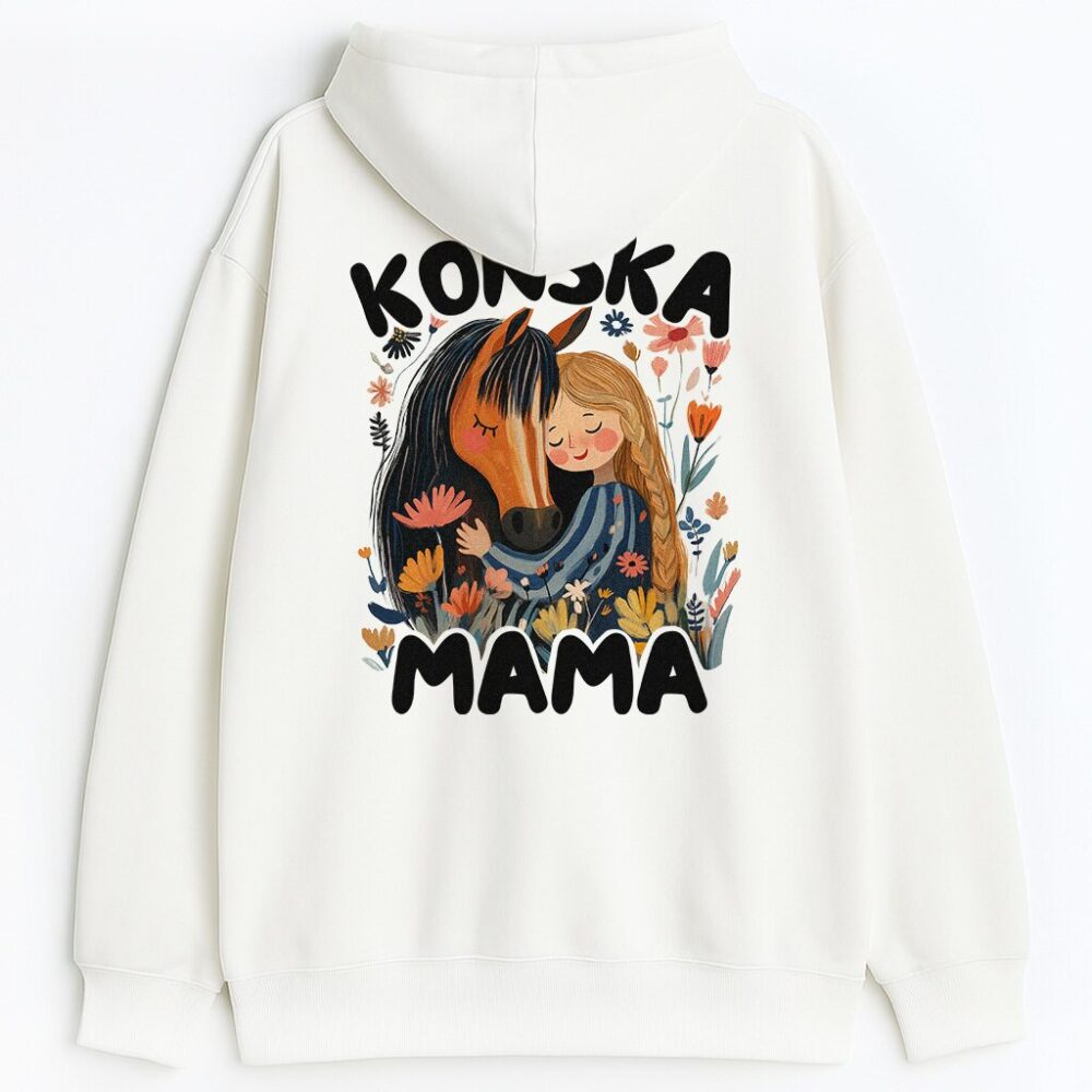 Bluza dwustronna z kapturem Końska Mama Brązowy Koń — zdjęcie 4