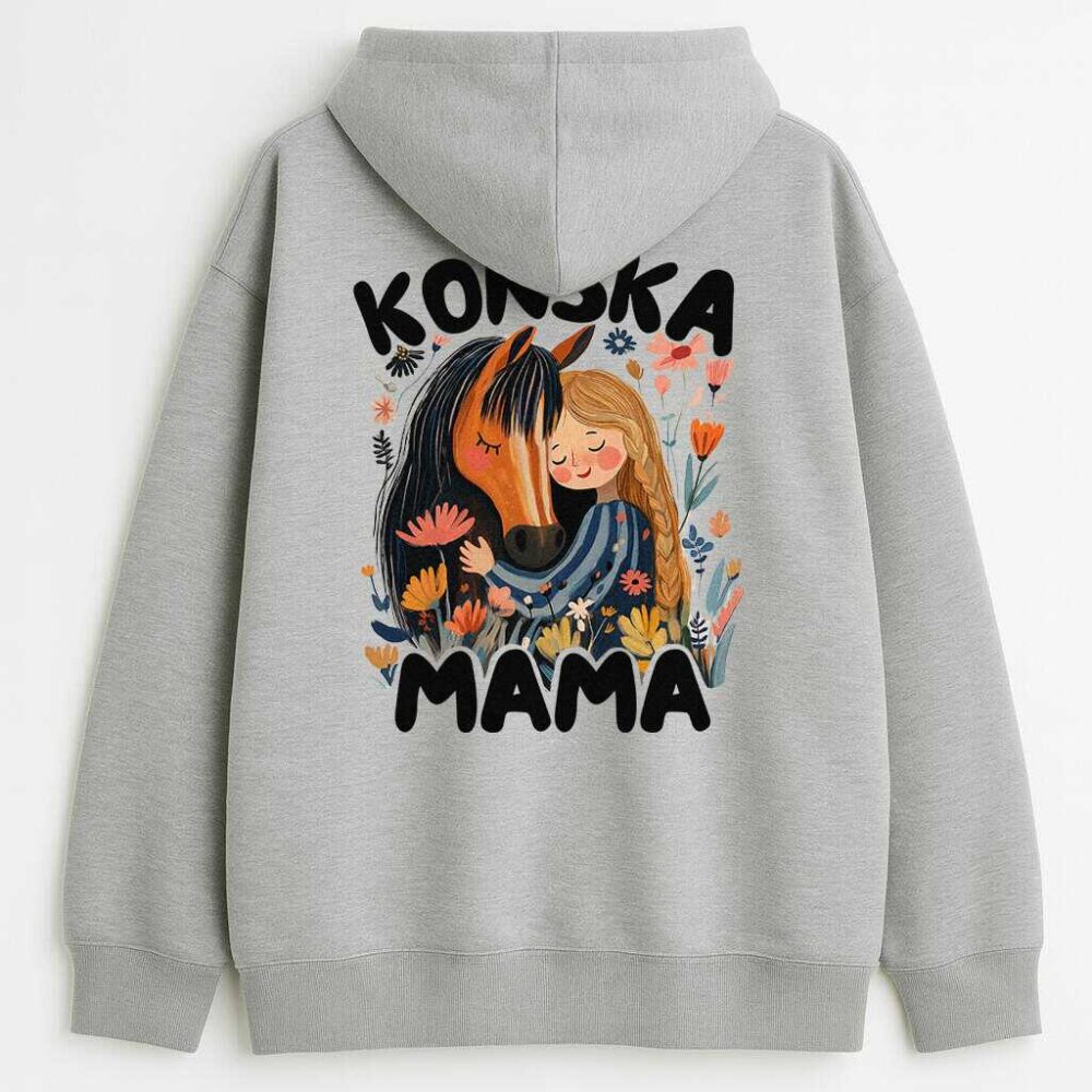 Bluza dwustronna z kapturem Końska Mama Brązowy Koń — zdjęcie 6