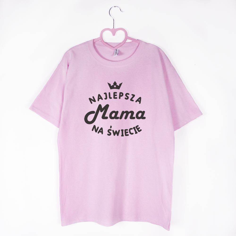 różowa koszulka najlepsza mama na świecie