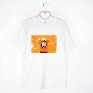 biała koszulka naruto anime orange