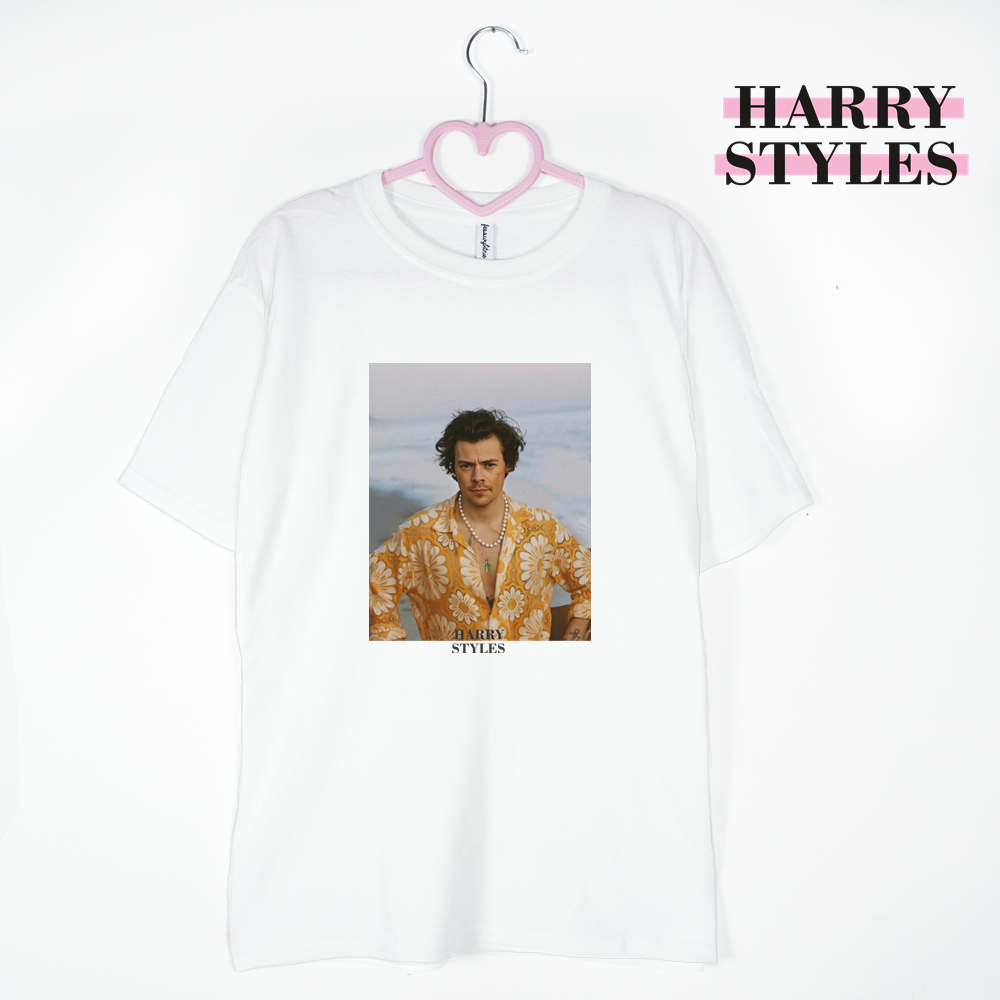 biała koszulka Harry Styles Flowers