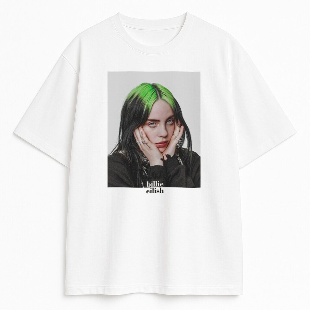 T-shirt Billie Eilish Sadness z graficznym nadrukiem na białym tle