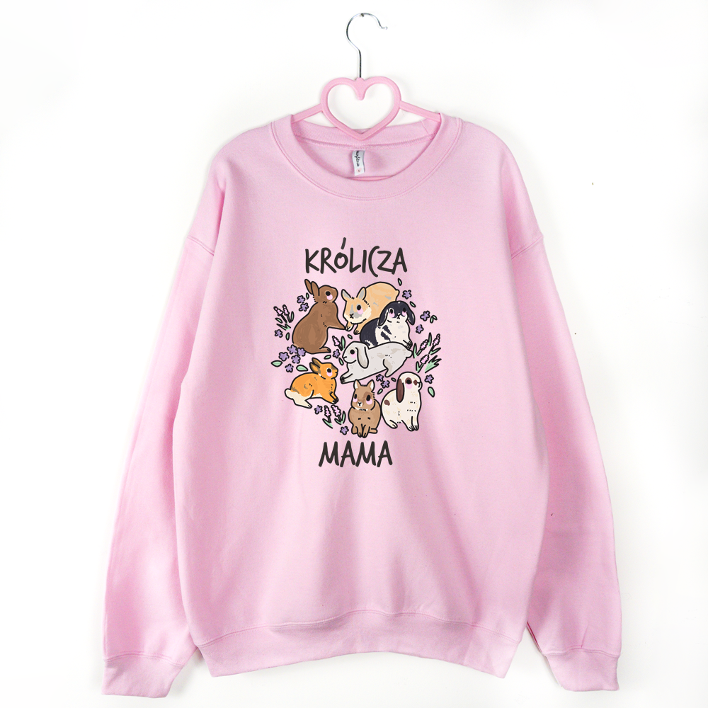 bluza sportowa różowa królicza mama