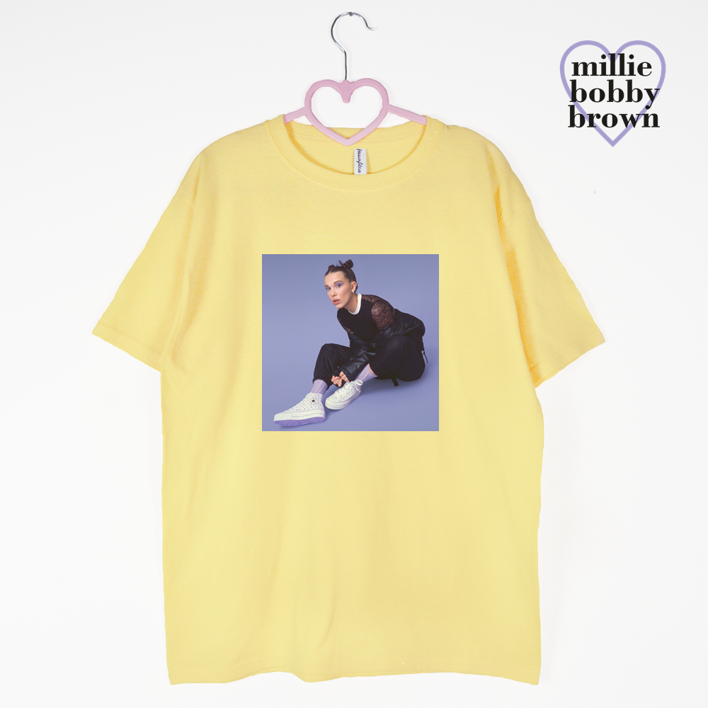 koszulka brzoskwinia Millie Bobby Brown