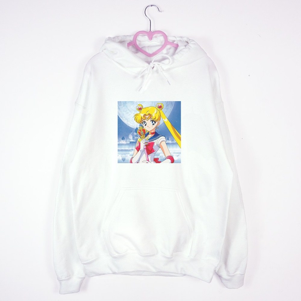 bluza z kapturem biała Sailor Moon Usagi Tsukino