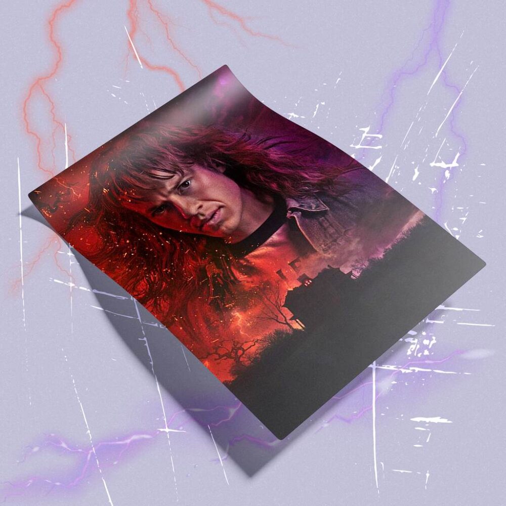 Poster Eddie Munson z serialu Stranger Things – dramatyczna kompozycja