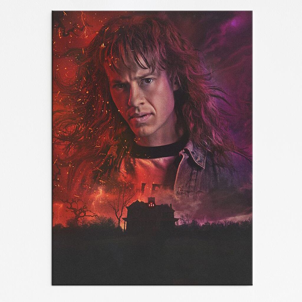 Plakat Stranger Things Eddie Munson w formacie A4 – retro styl