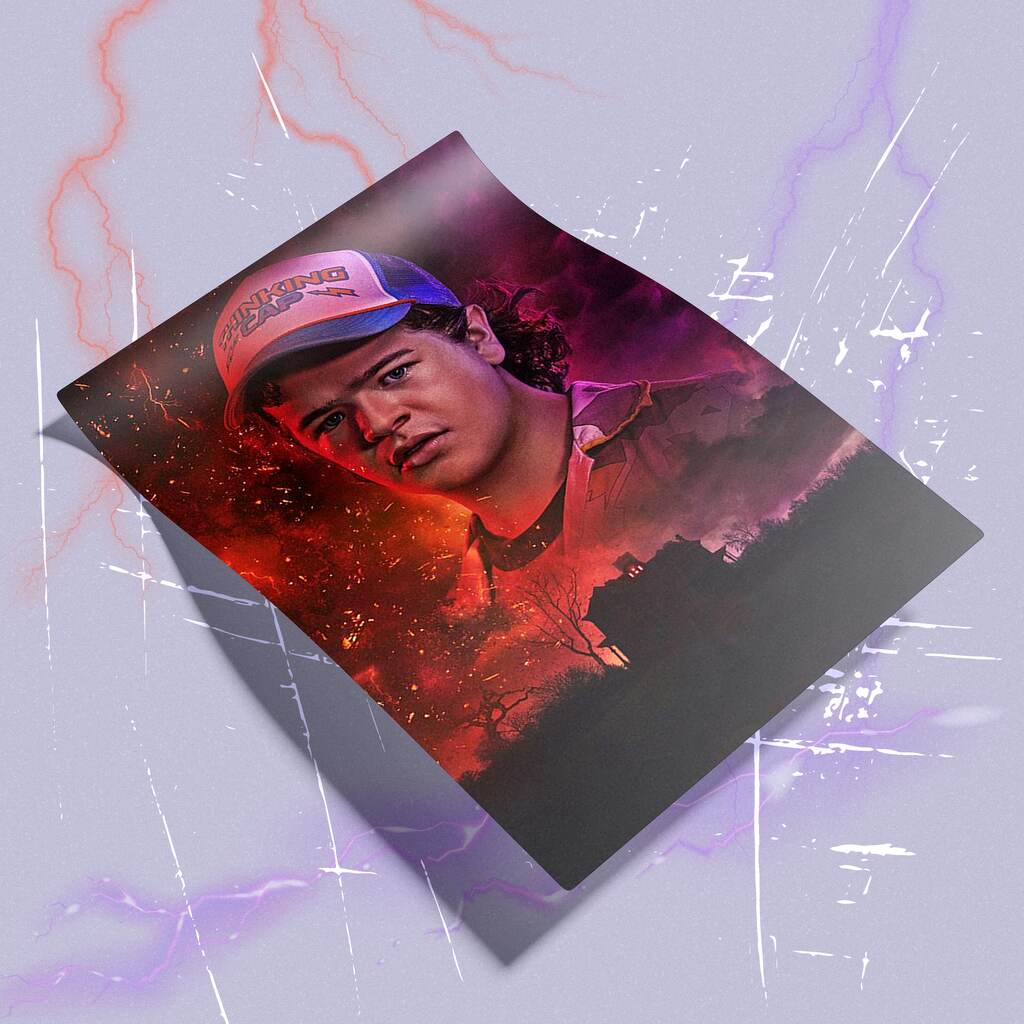 Poster Stranger Things – Dustin Henderson w retro stylu