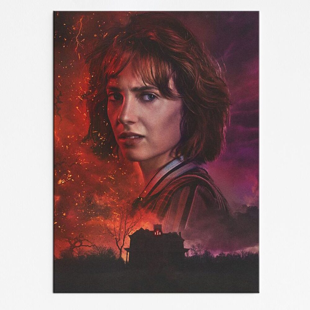 Plakat Stranger Things Robin Buckley – intensywne spojrzenie i ogień