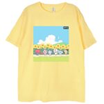 t-shirt brzoskwiniowy z grafiką bt21 sunflowers