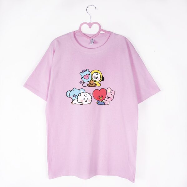 koszulka różowa bt21 bts cute