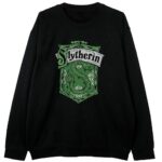 czarna bluza z motywem herbu harry potter slytherin