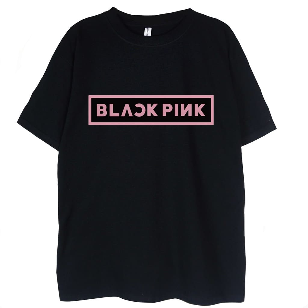 czarna koszulka blackpink logo
