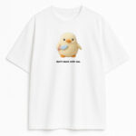 T-shirt Duck Meme z ironiczną kaczką, biała wersja