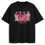 Czarny T-shirt Blackpink Born Pink z motywem albumowym