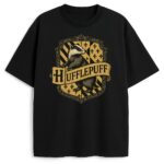 T-shirt Harry Potter Hufflepuff z herbem, kolor czarny