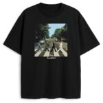 Koszulka The Beatles z nadrukiem Abbey Road na czarnym tle