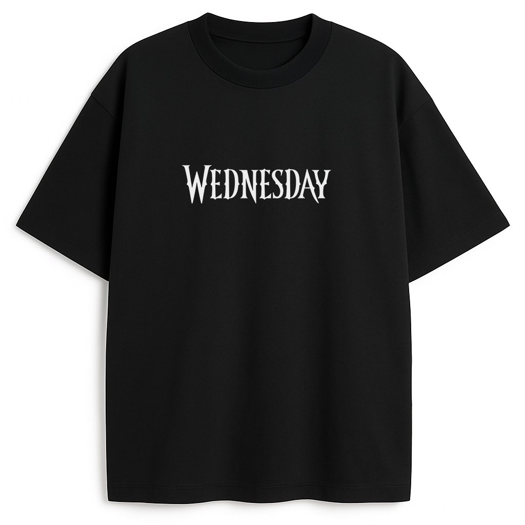 koszulka-czarna-przod-wednesday-addams-logo t-shirt Wednesday Addams logo Wyprzedaż - obrazek 1