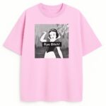 różowa koszulka Królewna Śnieżka Bye z memowym napisem