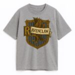 Szary T-shirt Harry Potter Ravenclaw z graficznym herbem