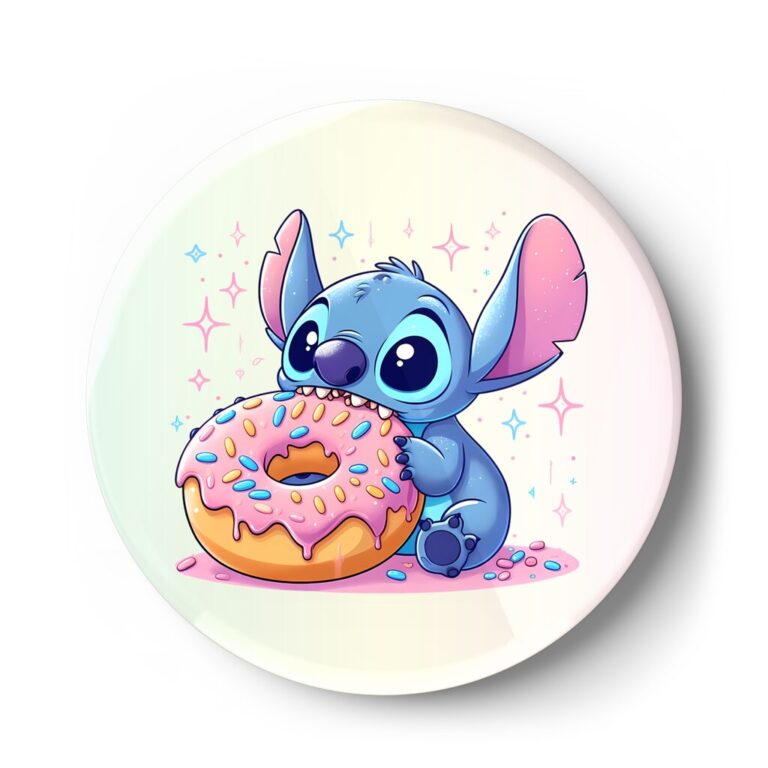 Przypinka Stich i różowy Donut