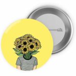 przypinka słonecznikowa głowa