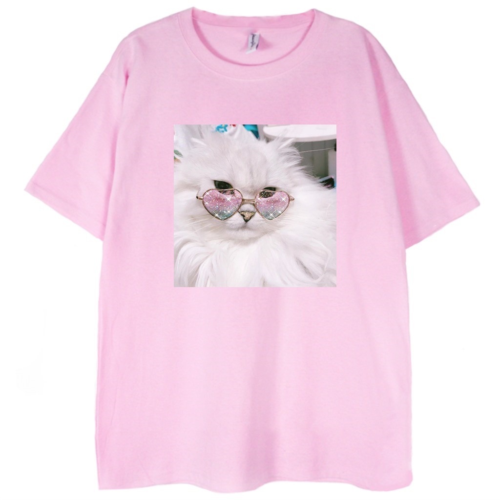 różowa kosziulka celebrity cat t-shirt z kotem