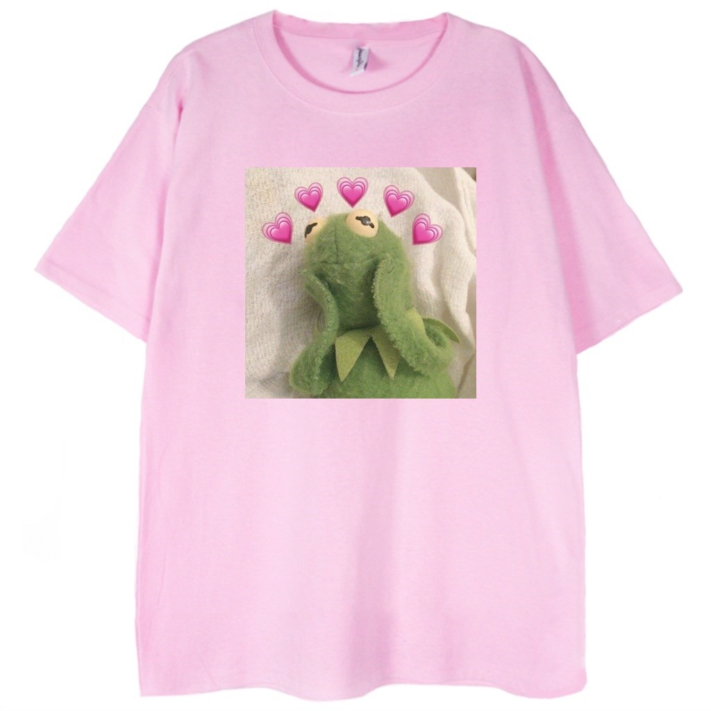 różowa kosziulka kermit muppet show love t-shirt
