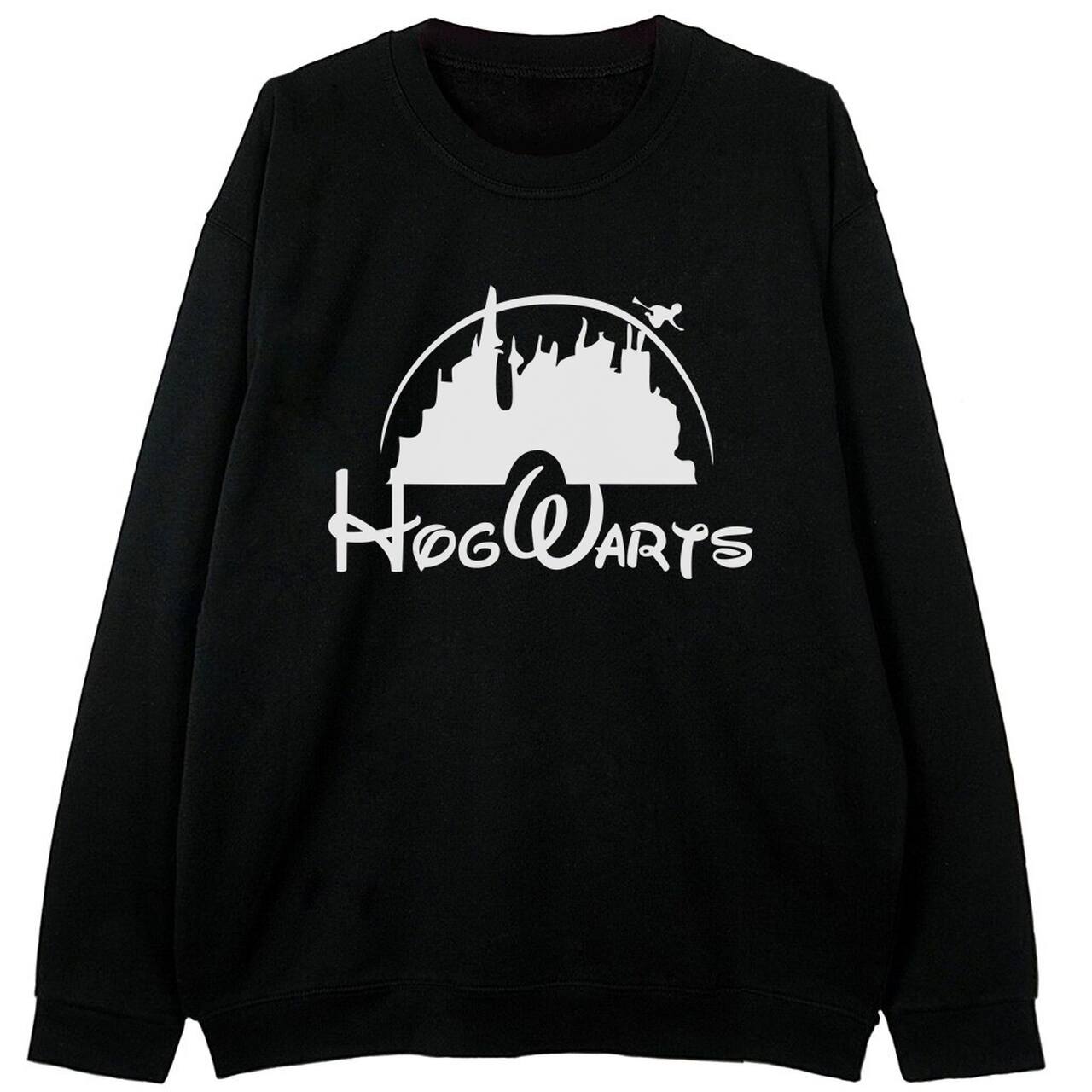 czarna bluza z grafiką harry potter hogwart