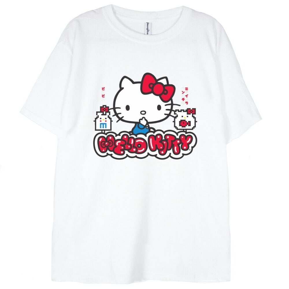 biała koszulka hello kitty kawai