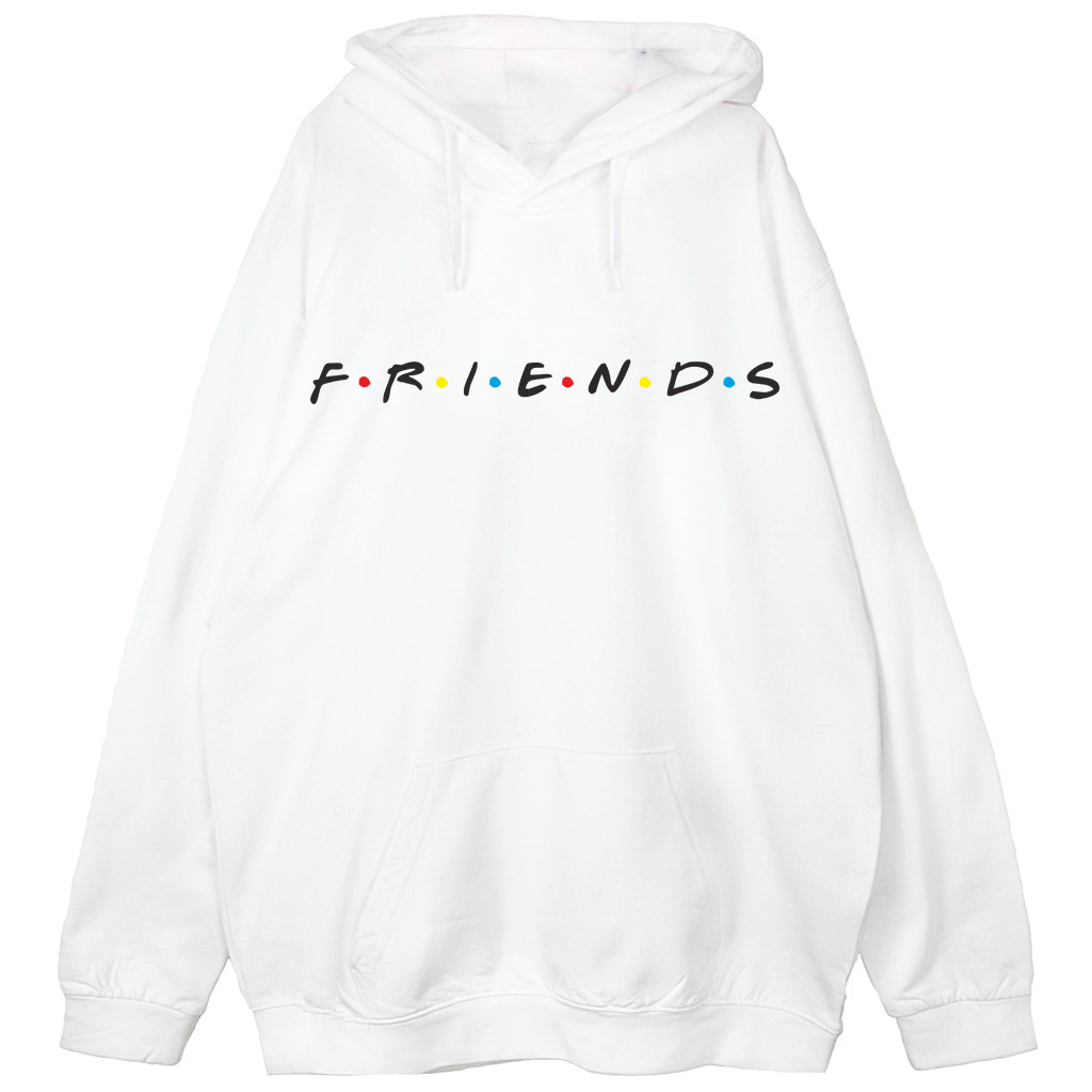 biała bluza z kapturem friends serial przyjaciele logo