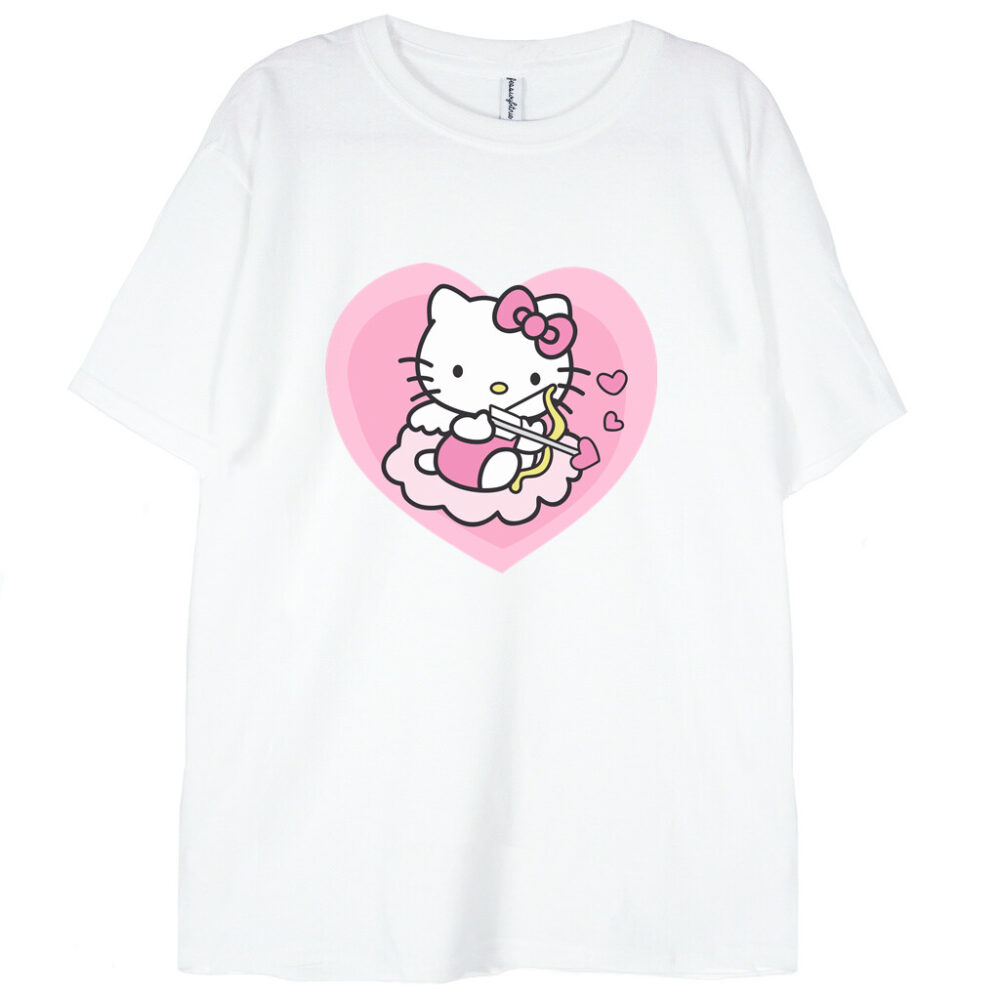 biała koszulka hello kitty love