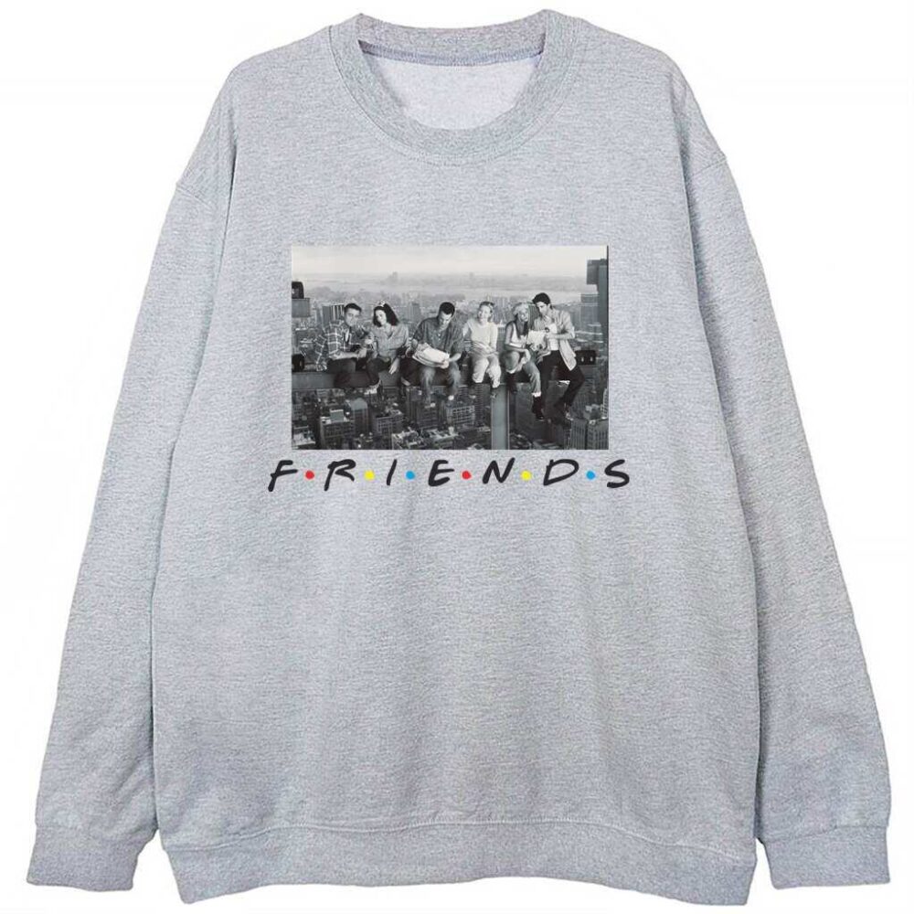 szara bluza z motywem Friends Przyjaciele w stylu vintage