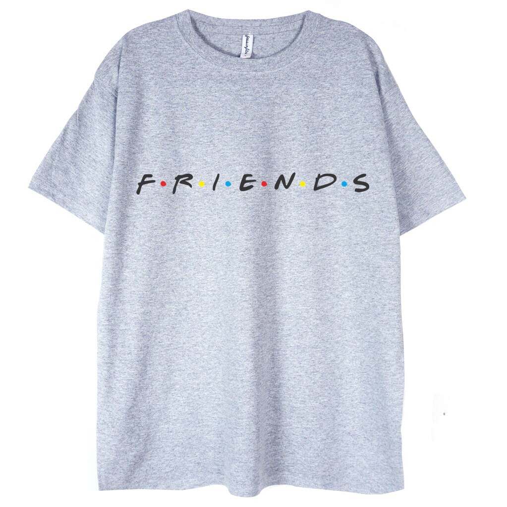 t-shirt szary z grafiką przyjaciele logo