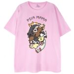 t-shirt różowy z grafiką psia mama