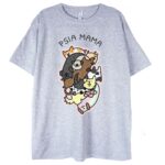 t-shirt szary z grafiką psia mama